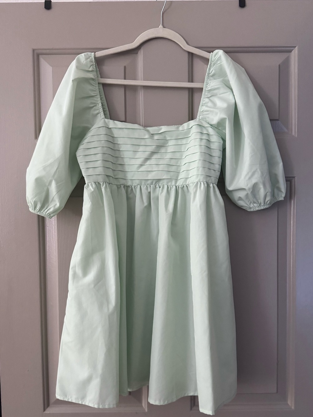 Puff Sleeve Square Neck Babydoll Dress